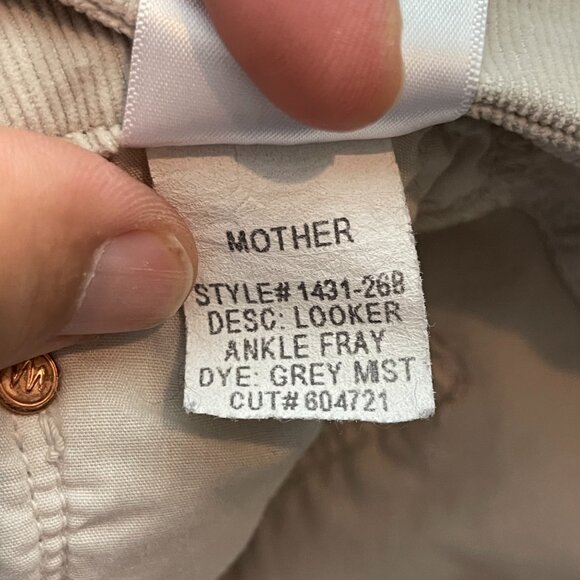 MOTHER Jeans Womens Size 26 Looker Ankle Fray Grey Mist Wash USA Made - Picture 12 of 16